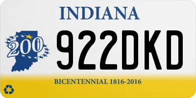 IN license plate 922DKD