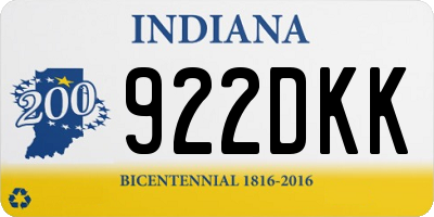 IN license plate 922DKK