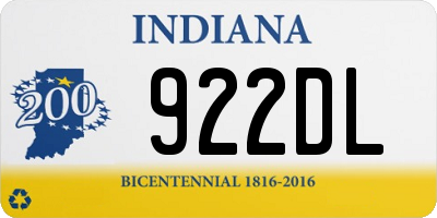IN license plate 922DL