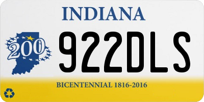 IN license plate 922DLS