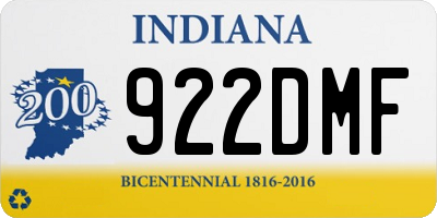 IN license plate 922DMF