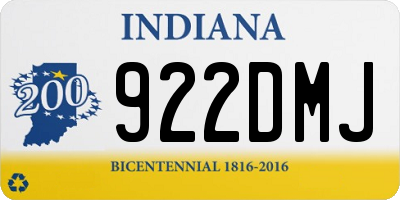 IN license plate 922DMJ