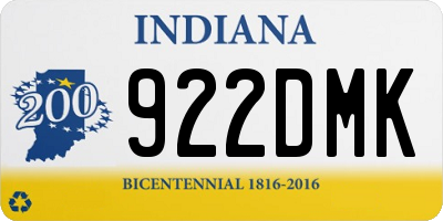 IN license plate 922DMK