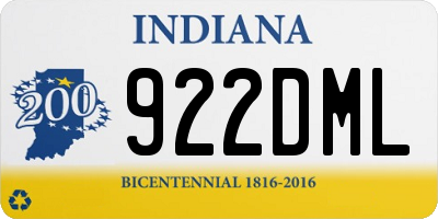 IN license plate 922DML