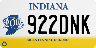 IN license plate 922DNK