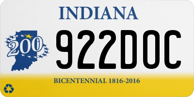 IN license plate 922DOC