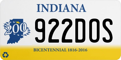 IN license plate 922DOS