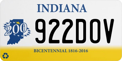 IN license plate 922DOV