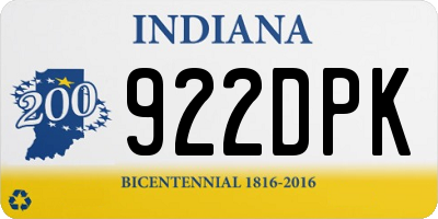 IN license plate 922DPK