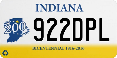 IN license plate 922DPL