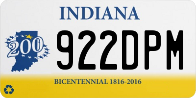 IN license plate 922DPM
