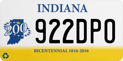 IN license plate 922DPO