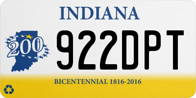 IN license plate 922DPT