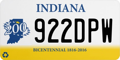 IN license plate 922DPW