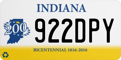 IN license plate 922DPY