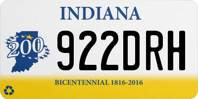 IN license plate 922DRH