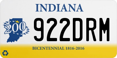 IN license plate 922DRM