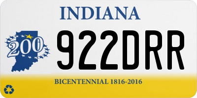 IN license plate 922DRR