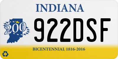 IN license plate 922DSF
