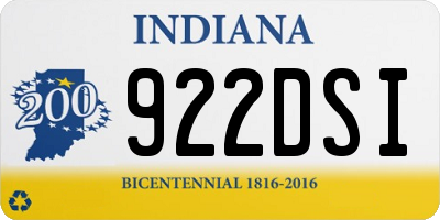 IN license plate 922DSI