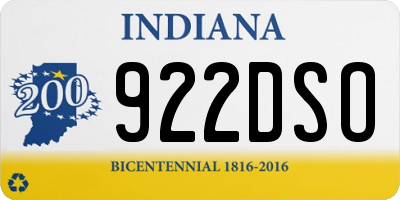 IN license plate 922DSO