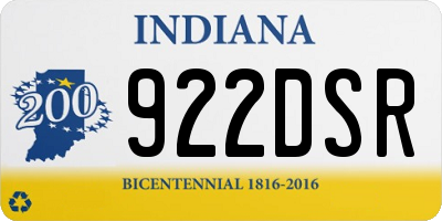 IN license plate 922DSR