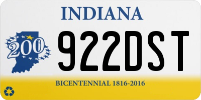 IN license plate 922DST