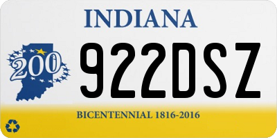 IN license plate 922DSZ