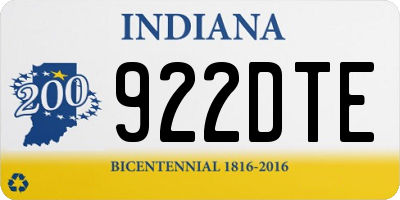 IN license plate 922DTE