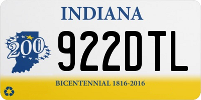 IN license plate 922DTL
