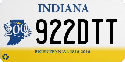 IN license plate 922DTT