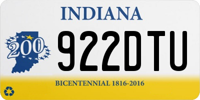 IN license plate 922DTU