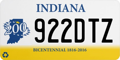 IN license plate 922DTZ