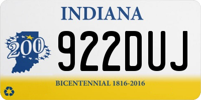 IN license plate 922DUJ