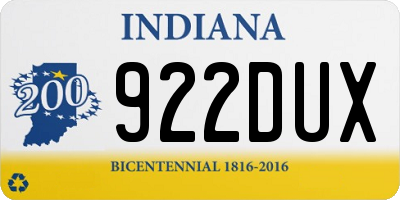 IN license plate 922DUX