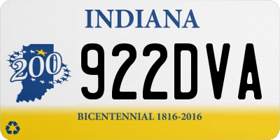 IN license plate 922DVA