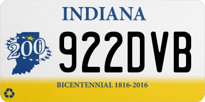 IN license plate 922DVB
