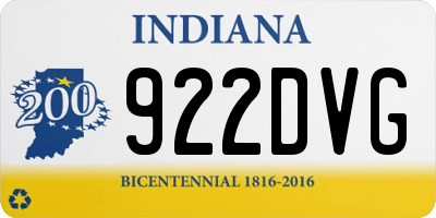 IN license plate 922DVG