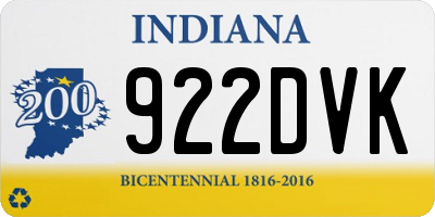 IN license plate 922DVK