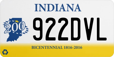 IN license plate 922DVL
