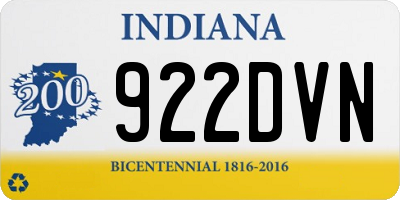IN license plate 922DVN