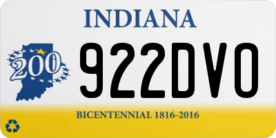 IN license plate 922DVO