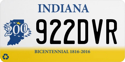 IN license plate 922DVR