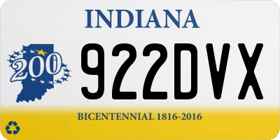 IN license plate 922DVX