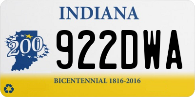 IN license plate 922DWA