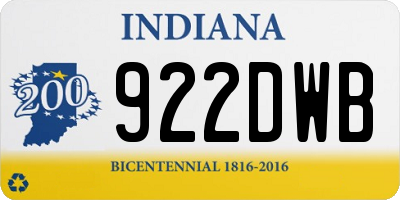 IN license plate 922DWB
