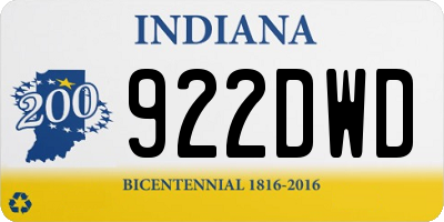 IN license plate 922DWD