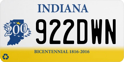 IN license plate 922DWN