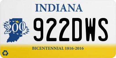IN license plate 922DWS