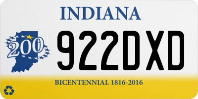 IN license plate 922DXD
